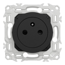 Odace - prise 2P+T affleurante - bornes automatiques - noir onyx