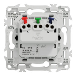 Odace - prise 2P+T affleurante - bornes automatiques - noir onyx