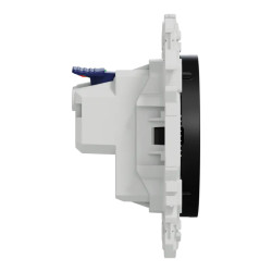 Odace - prise 2P+T affleurante - bornes automatiques - noir onyx