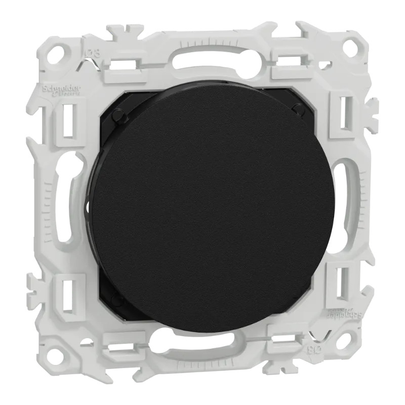 Odace - obturateur - pré-perçage pour sortie de câble - noir onyx