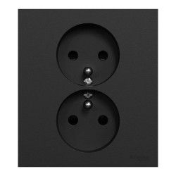 Odace prise 2P+T double noir griffes