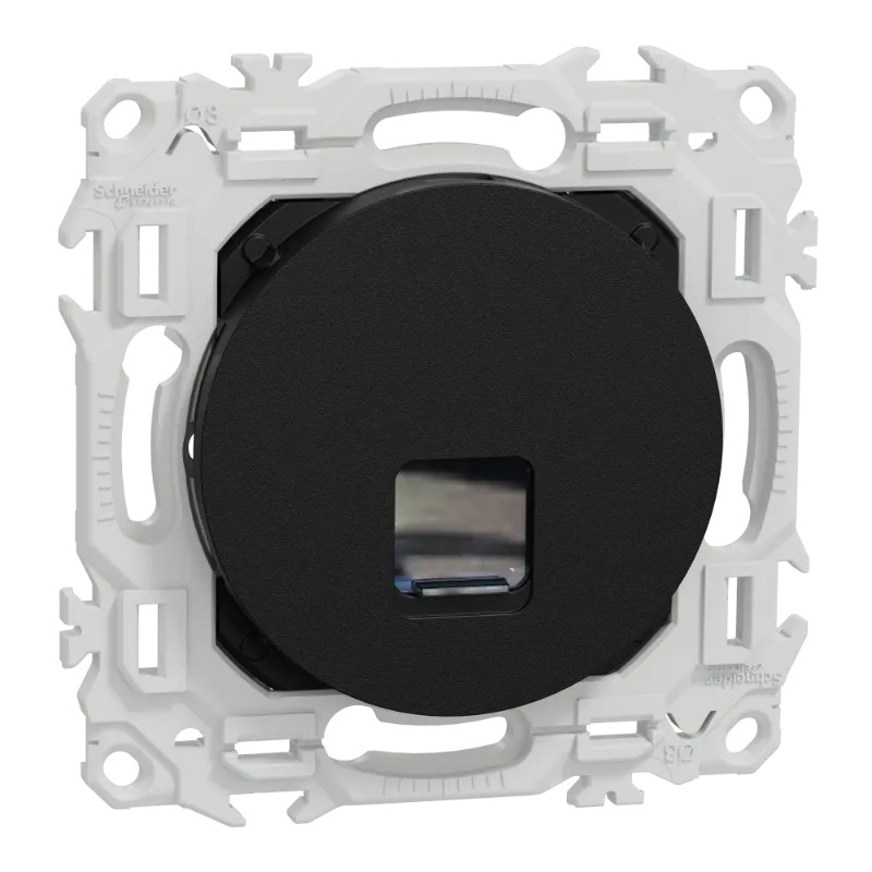 Odace - prise RJ45 - Cat6 UTP grade 1 à 2 - noir onyx