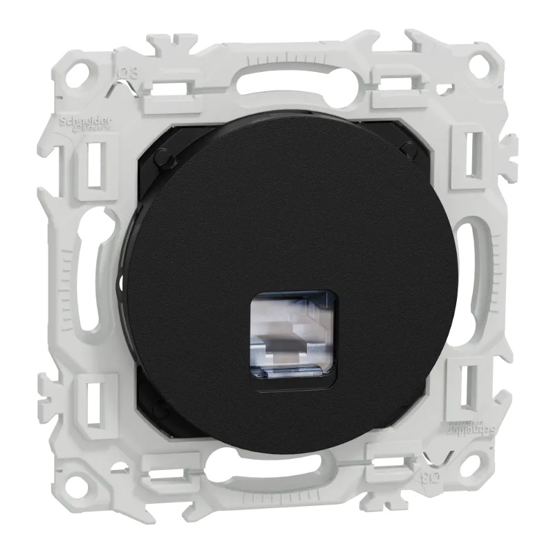 Odace - prise RJ45 - Cat6 STP grade 2TV min à grade 3TV - noir onyx