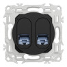 Odace prise double RJ45 cat.6 STP noir