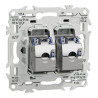 Odace prise double RJ45 cat.6 STP noir