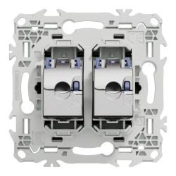 Odace prise double RJ45 cat.6 STP noir