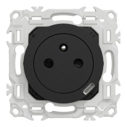 Odace 2P+T affleurante USB-C 18W noir