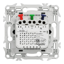 Odace 2P+T affleurante USB-C 18W noir