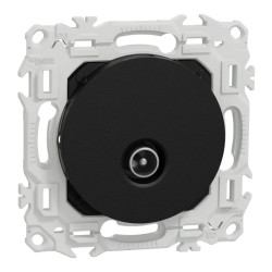 Odace - prise TV simple mâle - sortie coaxiale - noir onyx