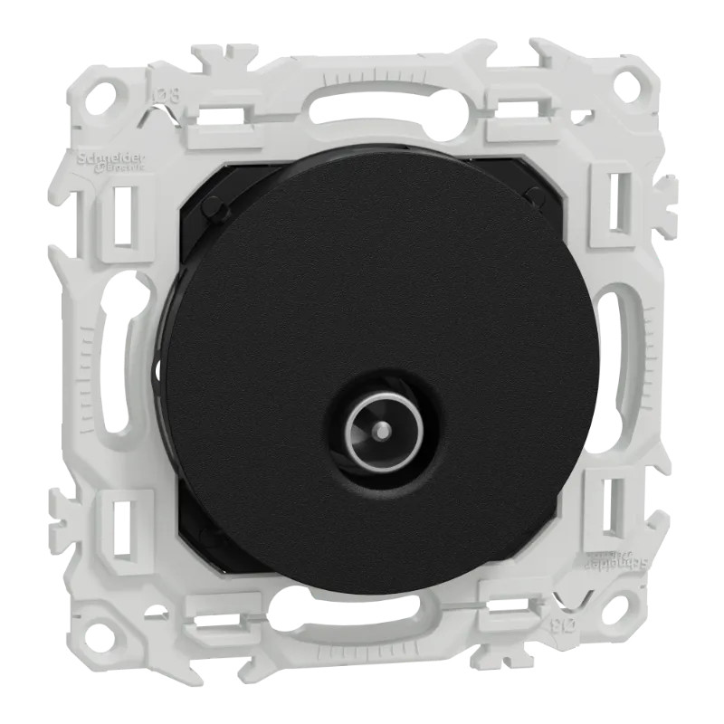 Odace - prise TV simple mâle - sortie coaxiale - noir onyx