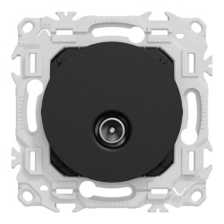 Odace - prise TV simple mâle - sortie coaxiale - noir onyx