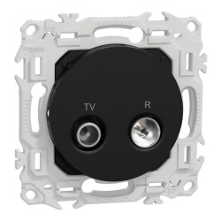 Odace - prise TV/FM - sorties coaxiales - noir onyx