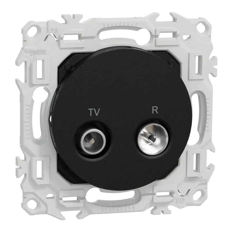 Odace - prise TV/FM - sorties coaxiales - noir onyx