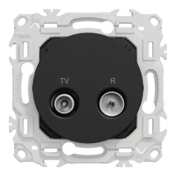 Odace - prise TV/FM - sorties coaxiales - noir onyx