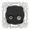 Odace - prise TV/FM - sorties coaxiales - noir onyx