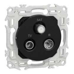 Odace - prise TV/FM/SAT - sorties coaxiales - noir onyx