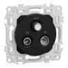 Odace - prise TV/FM/SAT - sorties coaxiales - noir onyx