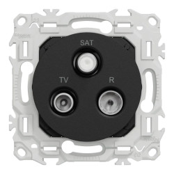 Odace - prise TV/FM/SAT - sorties coaxiales - noir onyx