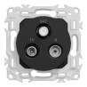 Odace - prise TV/FM/SAT - sorties coaxiales - noir onyx