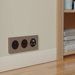 Odace - prise TV/FM/SAT - sorties coaxiales - noir onyx