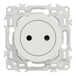 Odace prise 2P affleurante blanc griffes