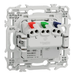 Odace prise 2P+T affleurante blanc griff