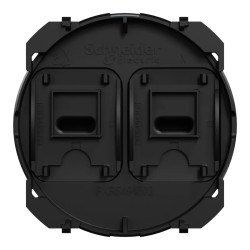 Odace enjo 2xVV ou pous à levier noir