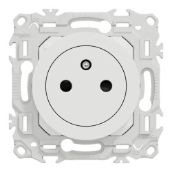 Odace - lot de 108 prises 2P+T affleurantes S920052 - blanc craie