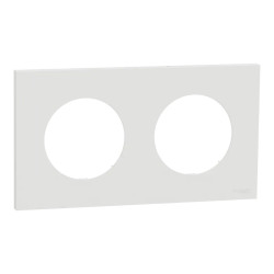 Odace - plaque de finition 2 postes - couleur Blanc craie