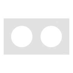 Odace - plaque de finition 2 postes - couleur Blanc craie