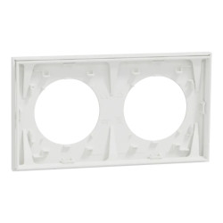 Odace - plaque de finition 2 postes - couleur Blanc craie