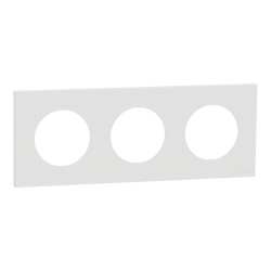Odace - plaque de finition 3 postes - couleur Blanc craie