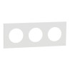 Odace - plaque de finition 3 postes - couleur Blanc craie