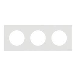 Odace - plaque de finition 3 postes - couleur Blanc craie