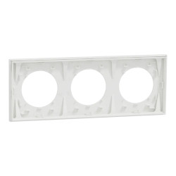 Odace - plaque de finition 3 postes - couleur Blanc craie