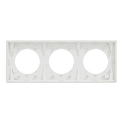 Odace - plaque de finition 3 postes - couleur Blanc craie