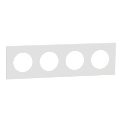 Odace - plaque de finition 4 postes - couleur Blanc craie