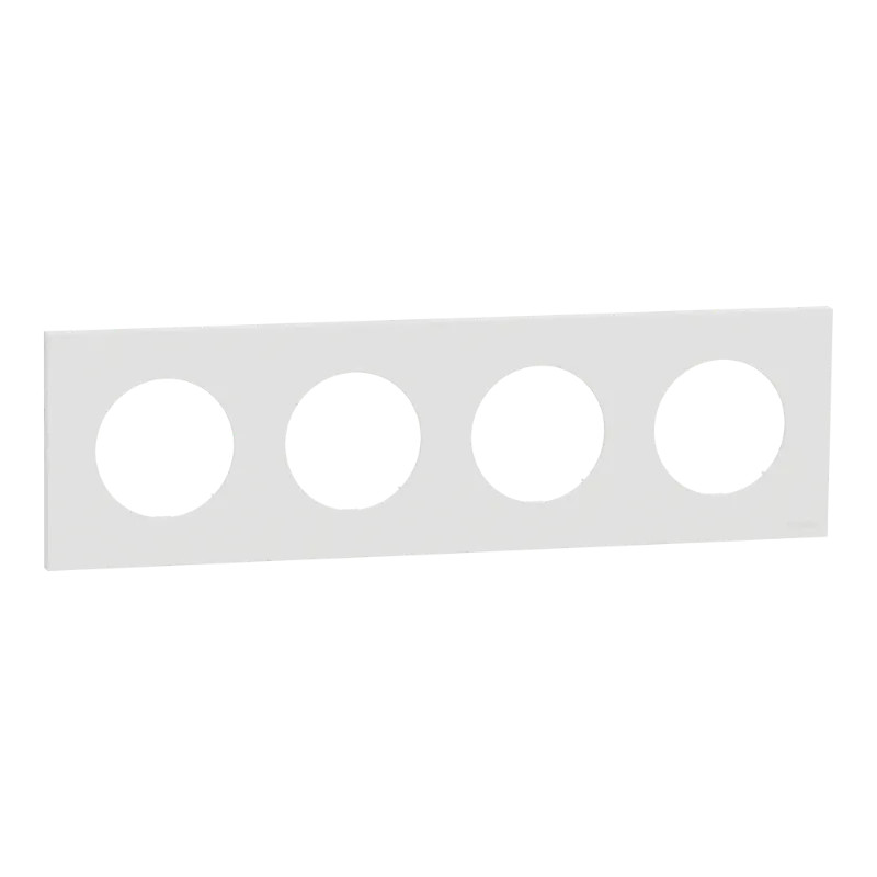 Odace - plaque de finition 4 postes - couleur Blanc craie