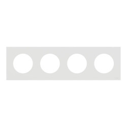 Odace - plaque de finition 4 postes - couleur Blanc craie