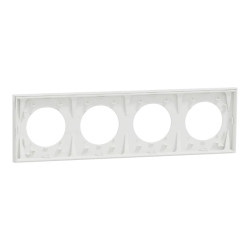 Odace - plaque de finition 4 postes - couleur Blanc craie