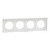 Odace - plaque de finition 4 postes - couleur Blanc craie