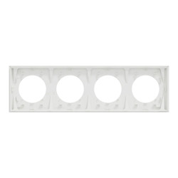 Odace - plaque de finition 4 postes - couleur Blanc craie