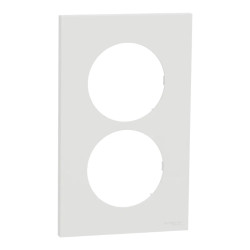 Odace plaque 2 postes 57mm blanc