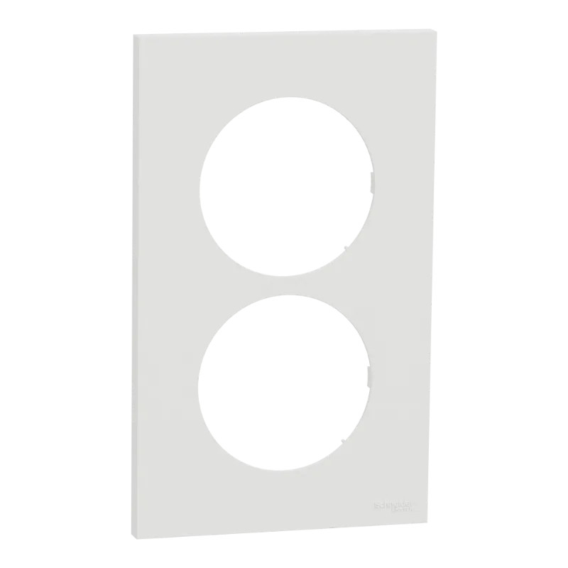 Odace plaque 2 postes 57mm blanc