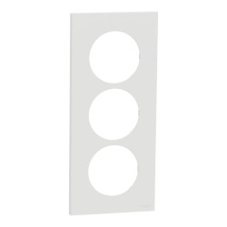 Odace plaque 3 postes 57mm blanc