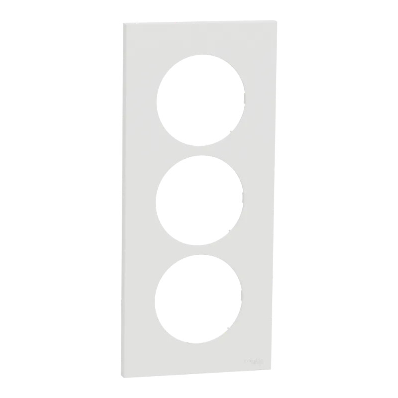 Odace plaque 3 postes 57mm blanc