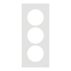 Odace plaque 3 postes 57mm blanc