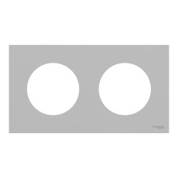 Odace - plaque de finition 2 postes - couleur Gris galet