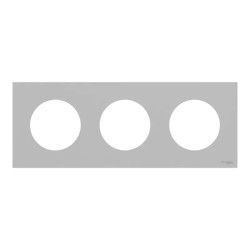 Odace - plaque de finition 3 postes - couleur Gris galet