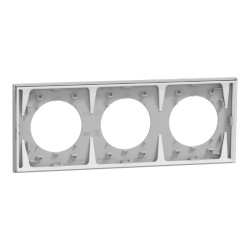 Odace - plaque de finition 3 postes - couleur Gris galet